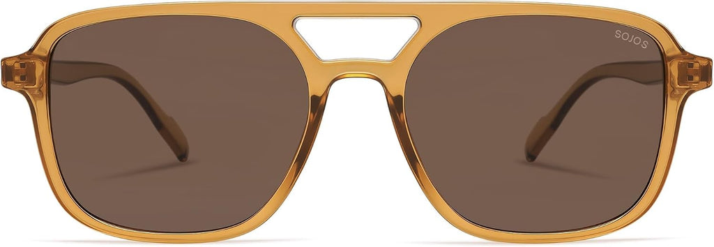 SOJOS Retro Aviator Sunglasses Womens Mens,Trendy Rectangle Shades SJ2202