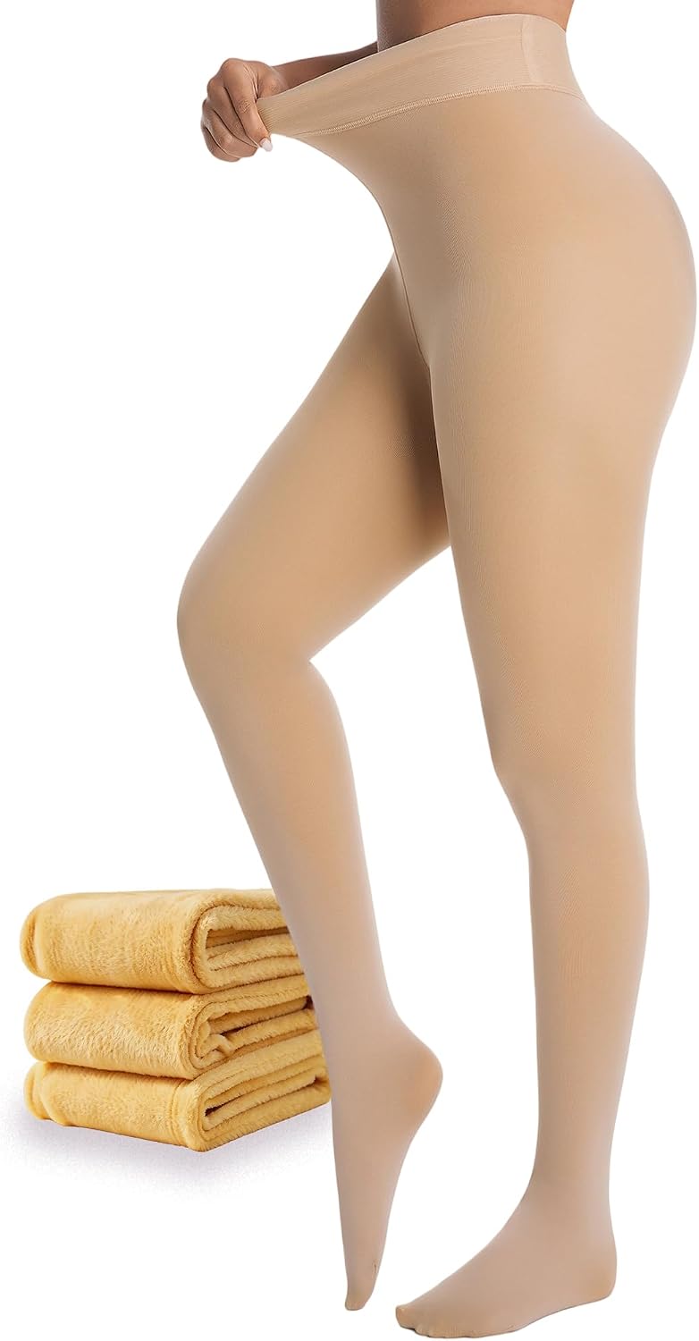 HOWIN Collant Polaire Femme Collant Thermique Effet Transparent Hiver