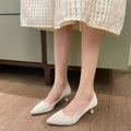 Pointed-toe Professional Soft-leather Wide-fit Large-size High Heels