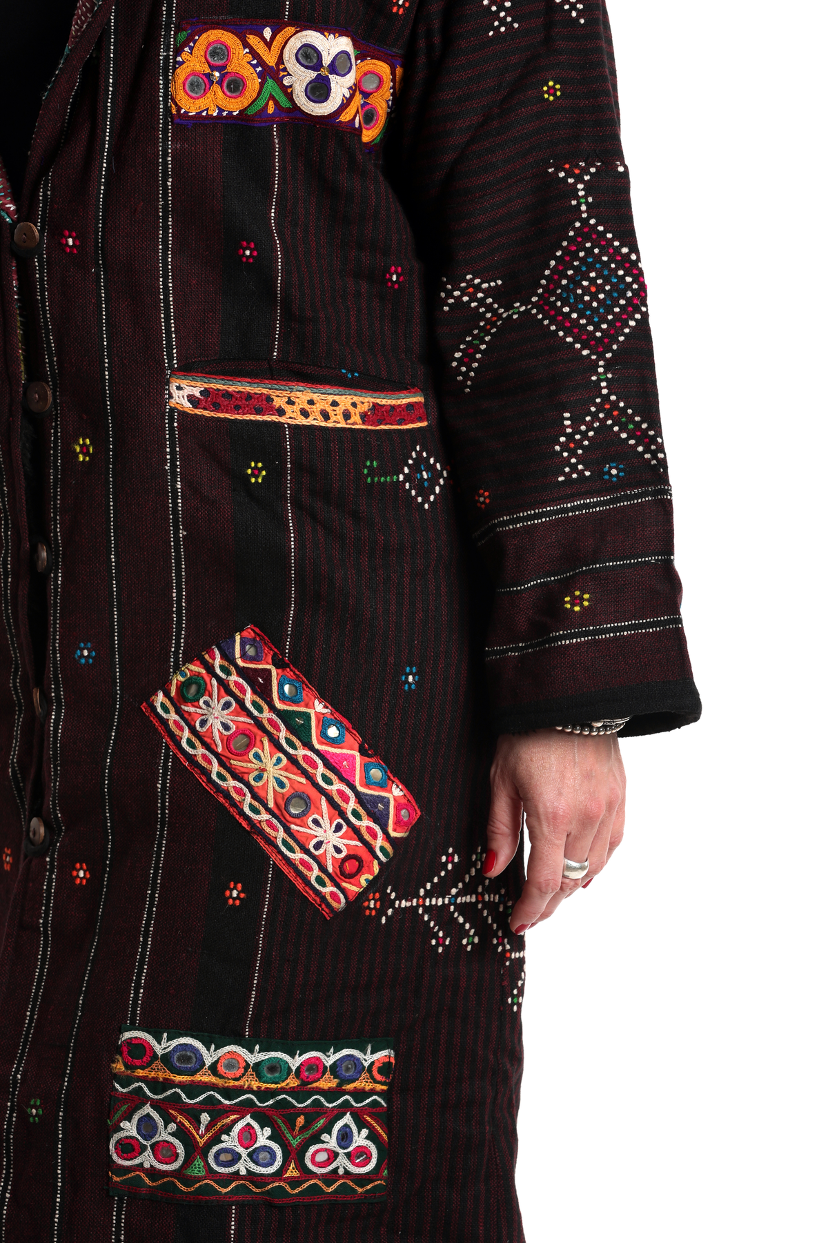 Abrigo tipo kimono de lana merino, poco común, n.º 63