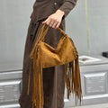 Tassel One-shoulder Suede Large-capacity Casual Crossbody Bag