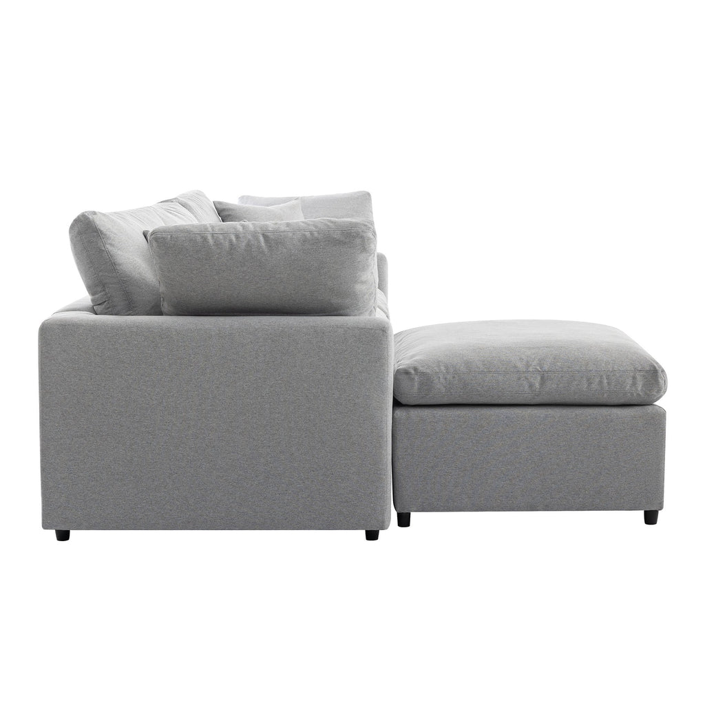 Down Filled Upholstery Convertible Sectional Sofa, L Shaped Couch With Reversible Chaise