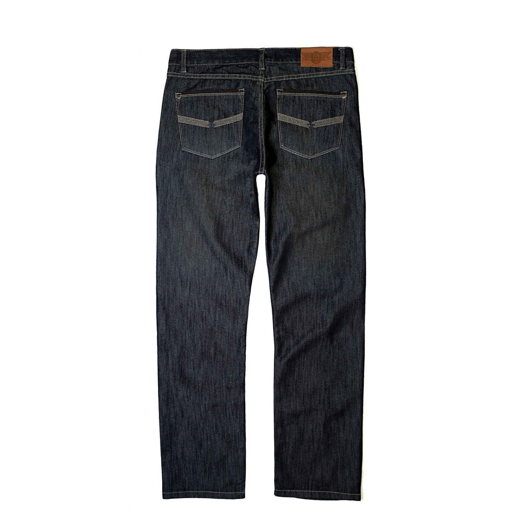 Jeans de mezclilla premium para hombre 65 McMlxv, lavado oscuro