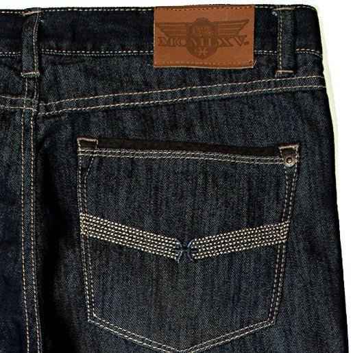 Jeans de mezclilla premium para hombre 65 McMlxv, lavado oscuro