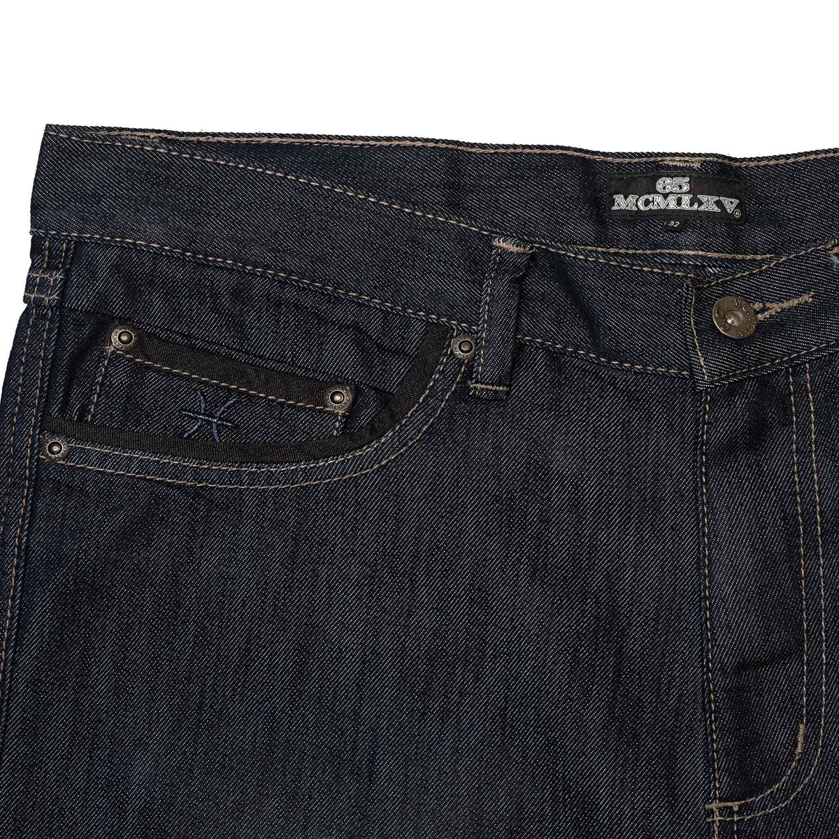 65 McMlxv Premium jeans för herrar, mörk tvätt