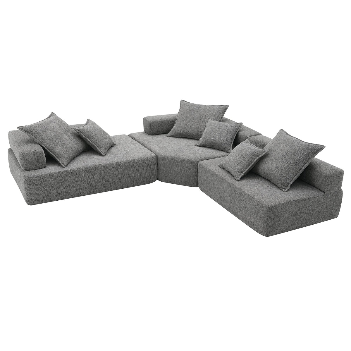 Oversized Modular L Shaped Sectional Sofa,Luxury Boucle Floor Couch Set,Convertible Sleeper Couch,Spacious Foam-Filled S