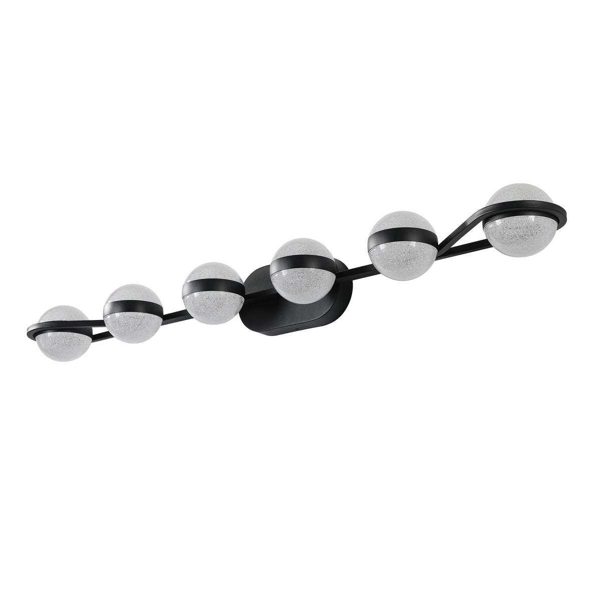 Vanity Lights With 6 LED Bulbs for Bathroom Lighting(Black)