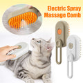 Dampf-Bürste für Katzen, Dampf-Hundebürste, 3-in-1 elektrische Sprüh-Katzenhaarbürste für Massage, Haustier-Pflegekamm, Enthaarungskamm, Haustierbedarf