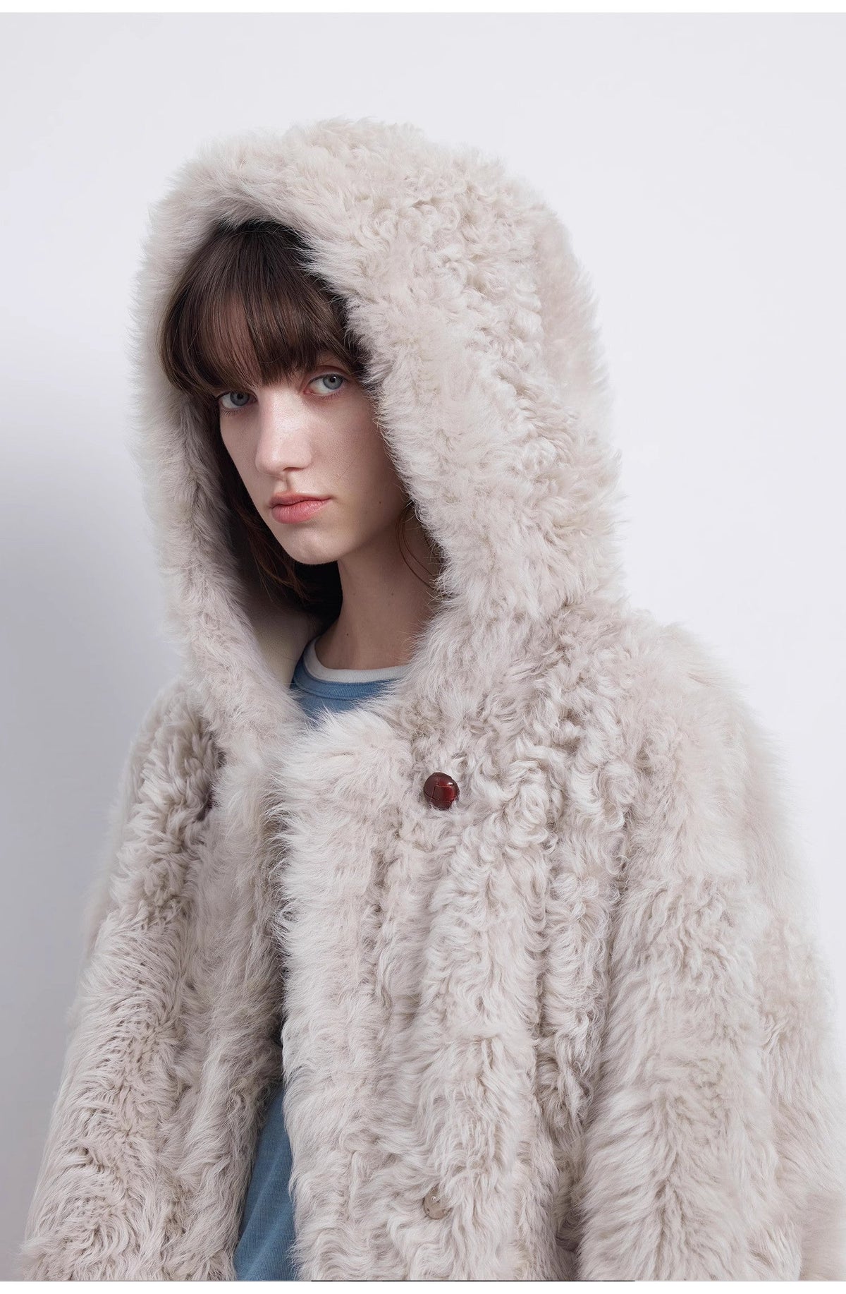 Clouds of Smoke Become Rain Imported Tuscan Hooded Sheepskin