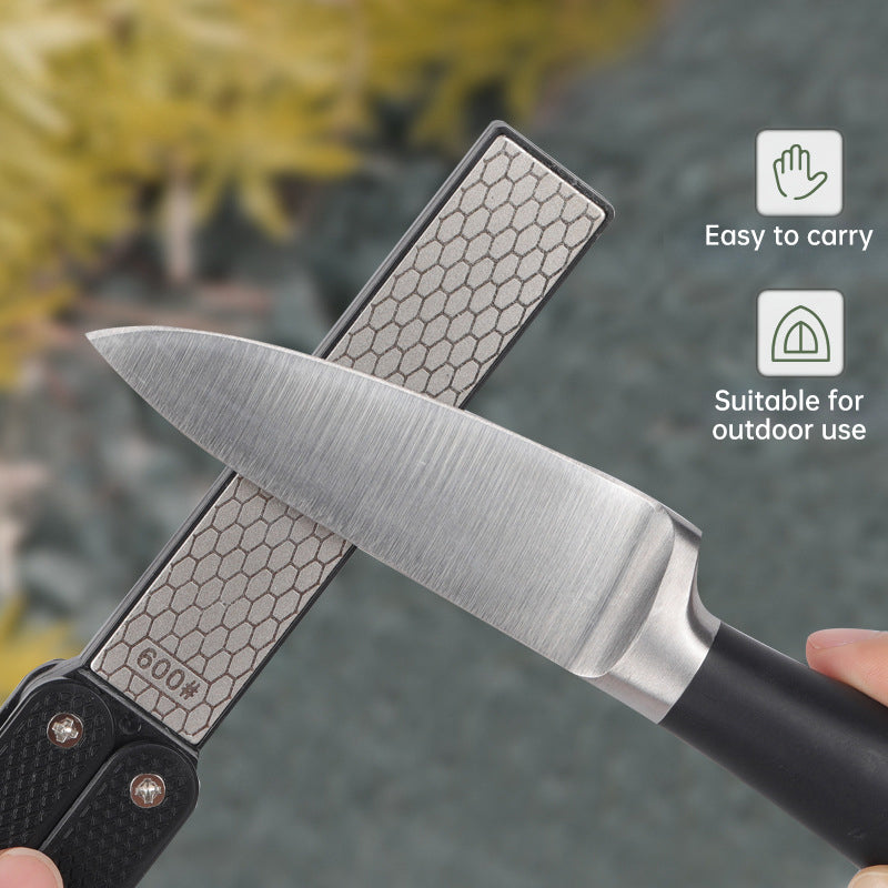 Klappbarer Taschenmesserschärfer - Doppelseitiger Diamant-Schleifstein, kompakt für Camping und Wandern