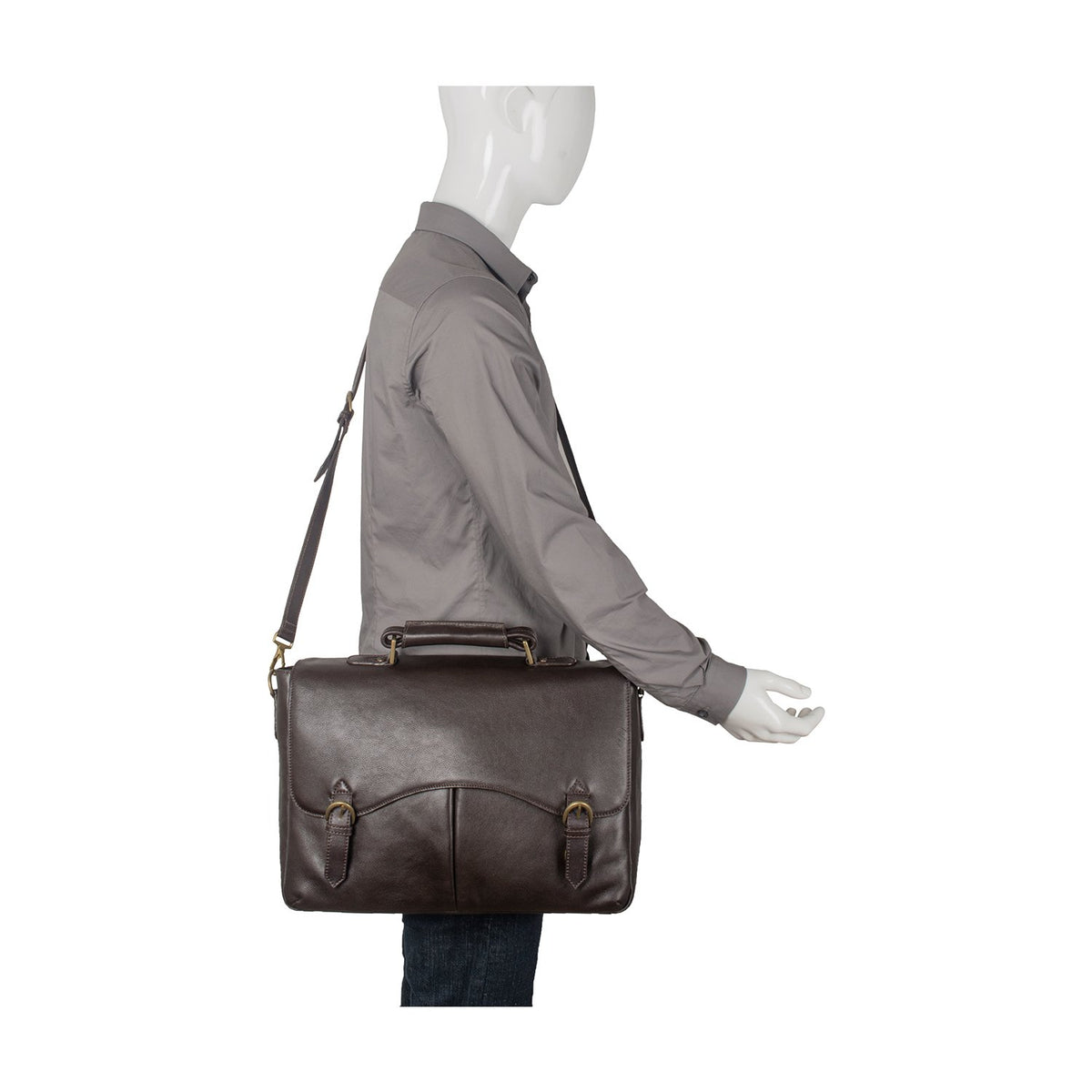 Maletín de trabajo Hawkins Leather compatible con laptop de 15"