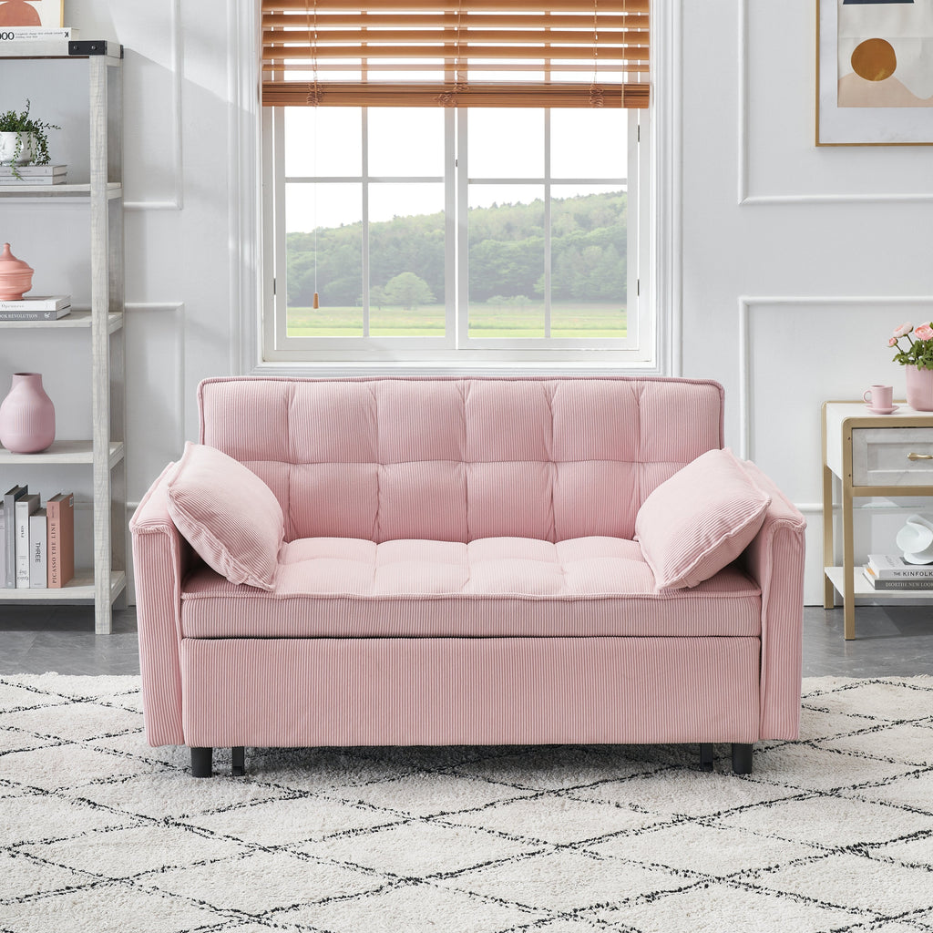 Folding Sofa Bed With Adjustable Back Access to Sofa Recliner Single Bed Adult Modern Chair Bed ,Pink