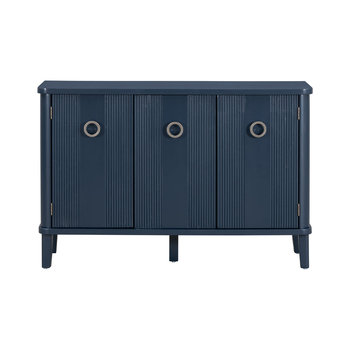 Simple and Atmospheric Solid Wood Veneer Fraxinus Mandschuric Cabinet With Three Acacia Solid Doors,Adjustable, Suitable