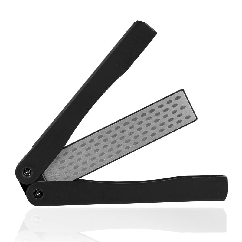 Foldable Pocket Knife Sharpener Tool - Dual Grit Diamond Sharpening Stone, Compact for Camping Hiking