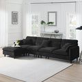 110*62" Modern Convertible Sectional Sofa,L-Shaped Reversible Couch Set With Free Pillows,5 Seat Cloud Chenille Indoor F