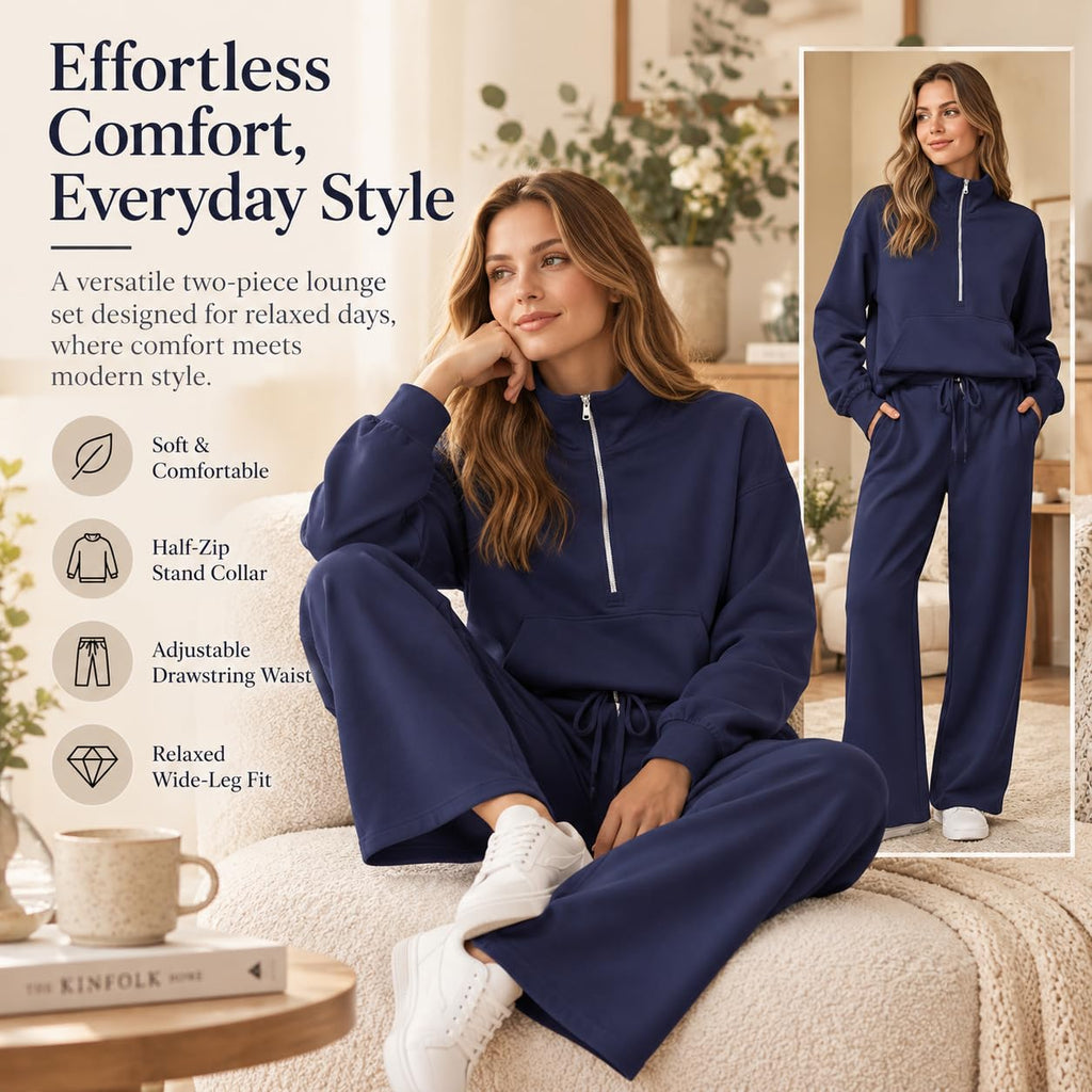 Tracksuit Womens Full Set Lounge Wear Sets for Women UK Comfort Long Sleeve Activewear Fall Outfits Gym 2 Piece Ladies Sweatshirts Joggers