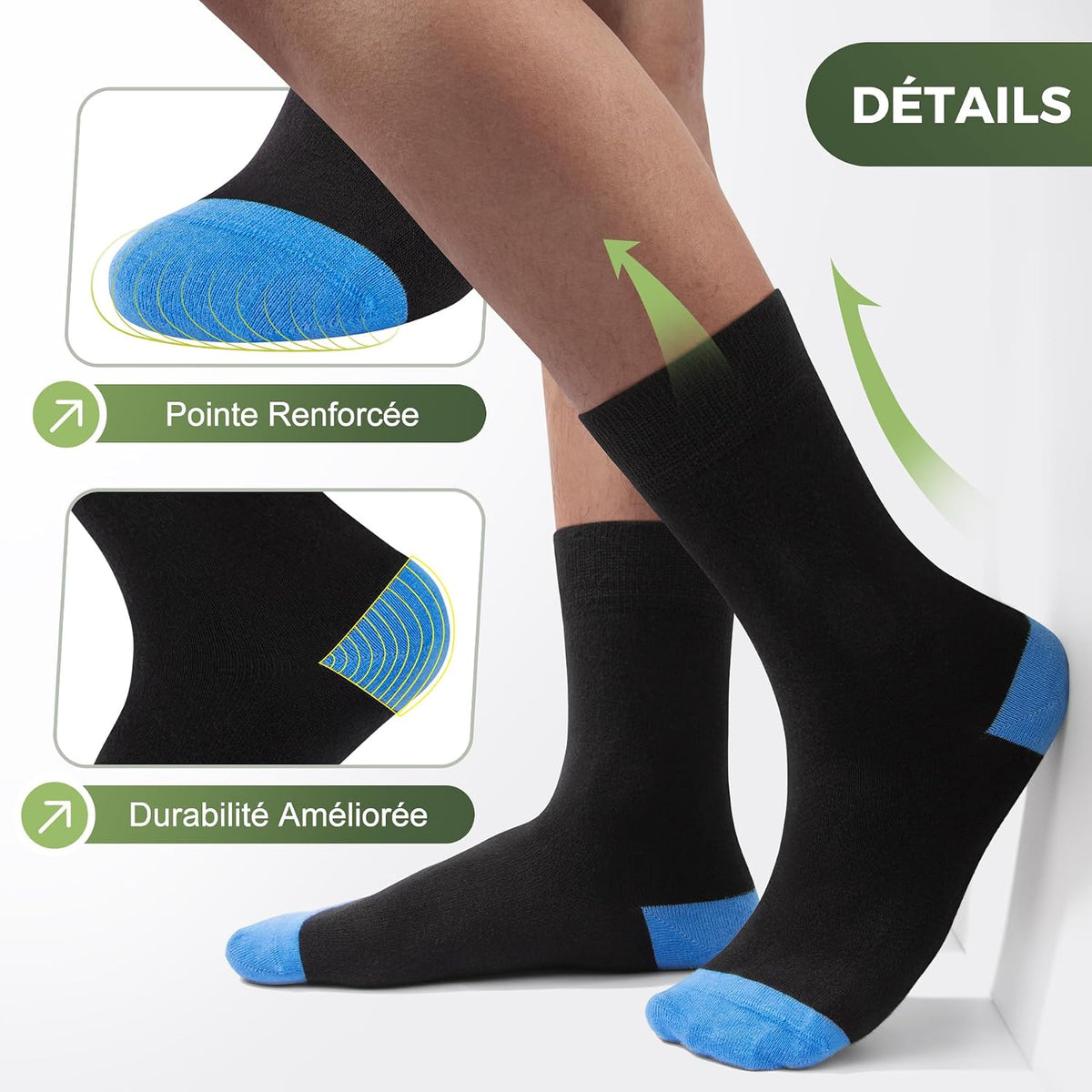 FALARY Chaussettes Bambou Homme Femme, Lot de 6/12 Chaussettes