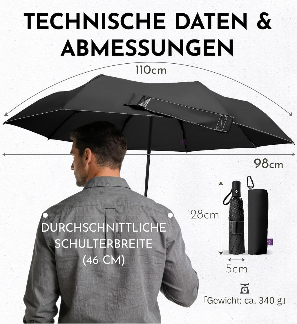 LILAC Regenschirm Klein Stabil Windfest