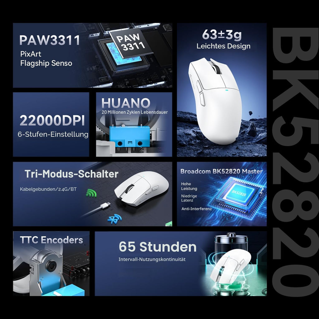 ATTACK SHARK X11SE Kabellose Gaming-Maus