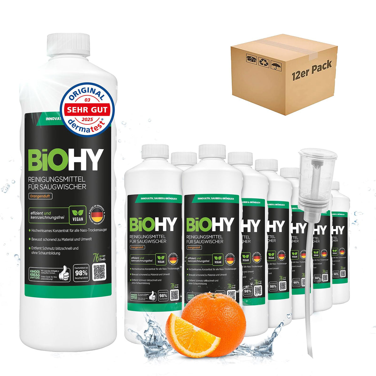 BiOHY Wischroboter Reiniger für Station mit Orangenduft (2 x 1 Liter)