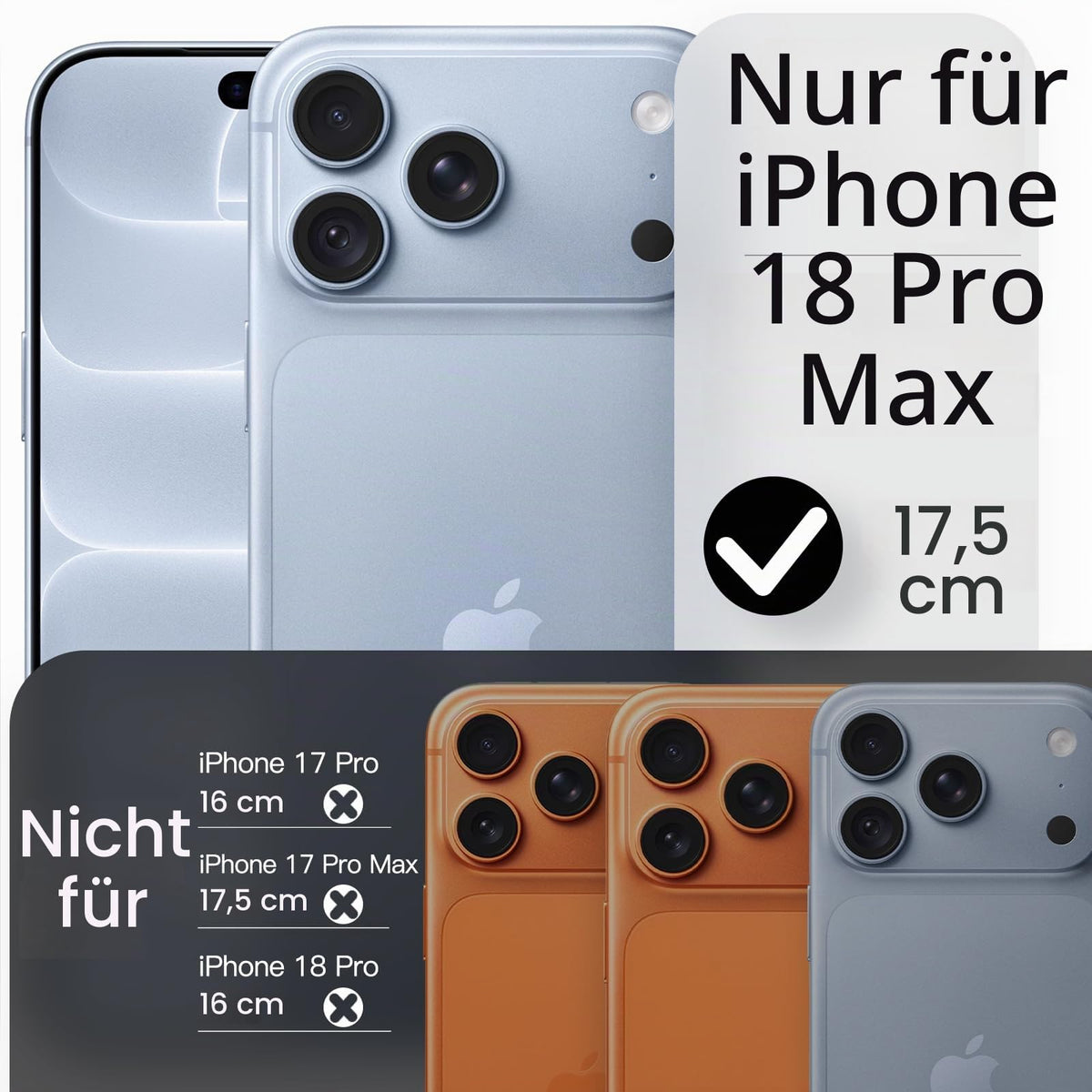 JETech Magnetische Dünne Hülle für iPhone 18 Pro, Schwarz