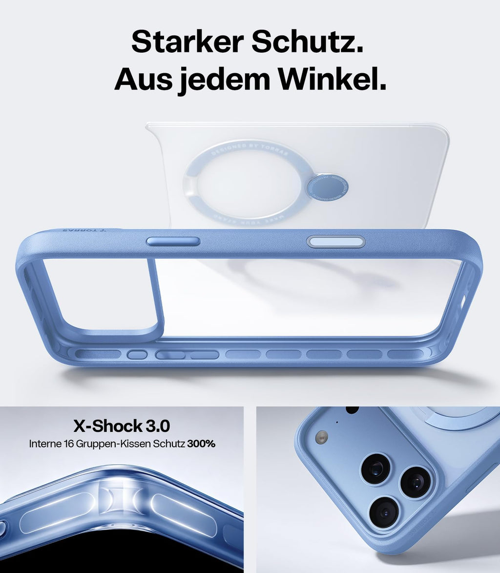 TORRAS Ostand Q3 Spin für iPhone 18 Pro Hülle für MagSafe 360°Stand Schwarz