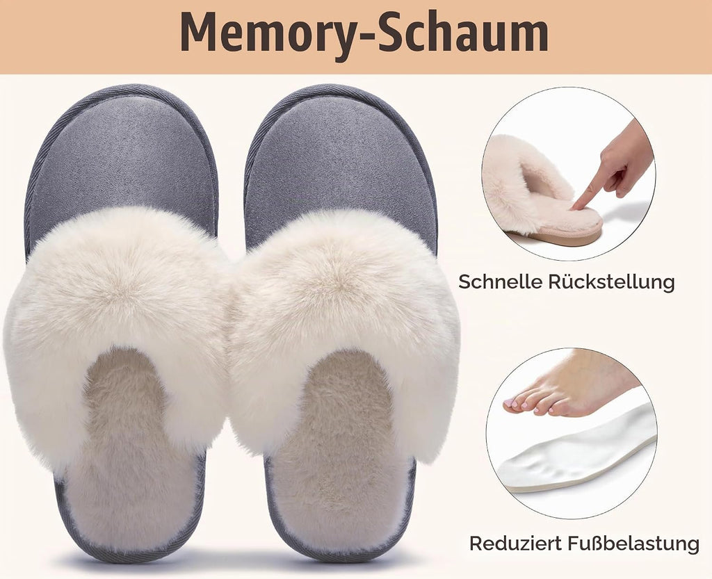 Misolin Damen Herren Hausschuhe Winter Warme Pantoffeln mit Memory-Schaum