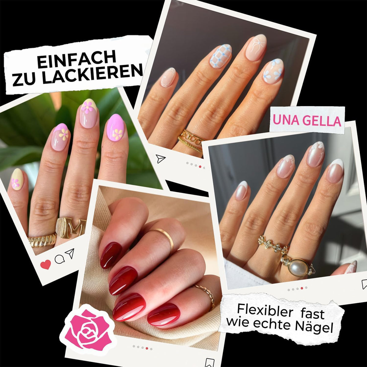 UNA GELLA Kurze Mandel Nail Tips 504 Stück