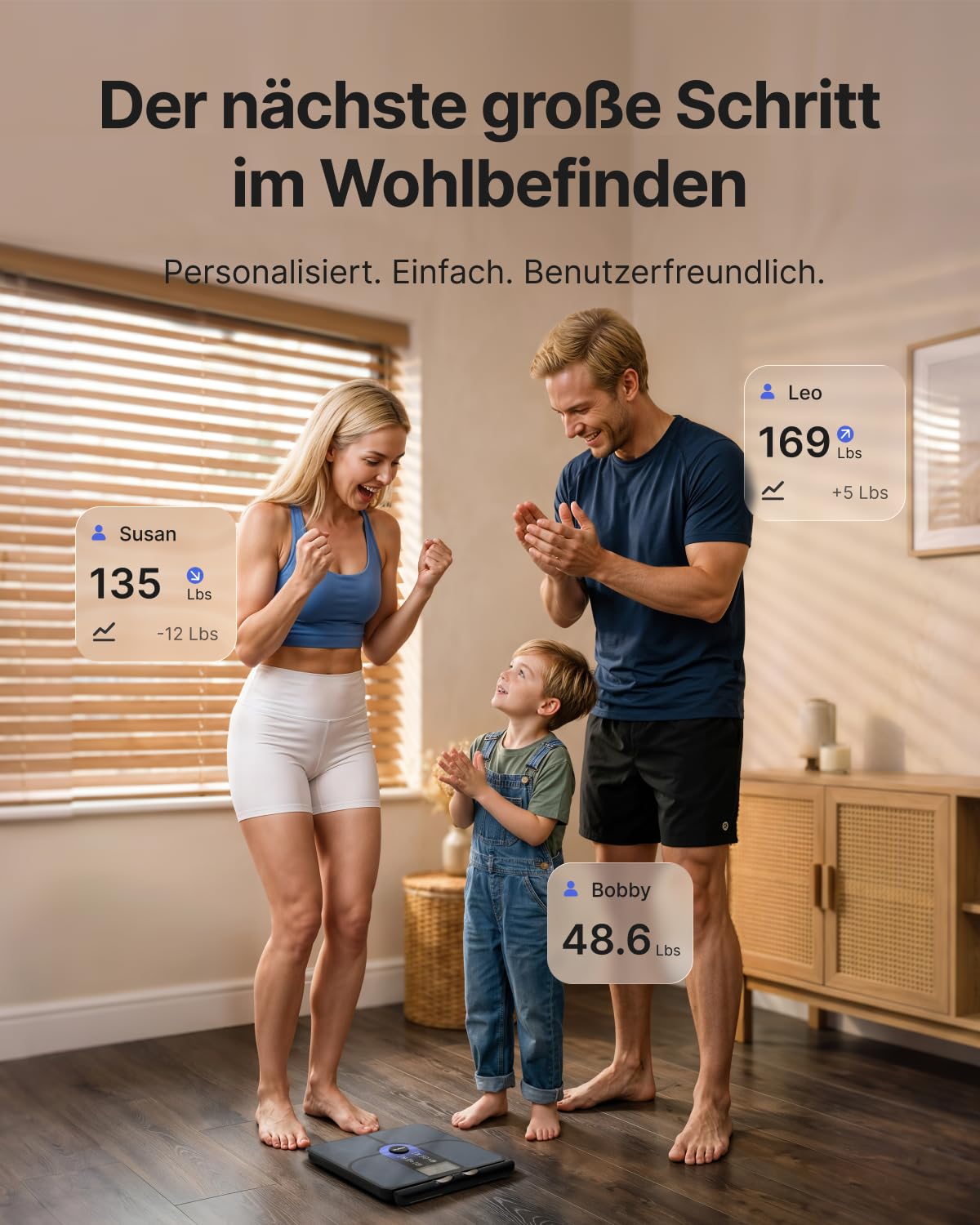 RENPHO Personenwaage, Körperwaage mit Hochpräzisions-Sensoren