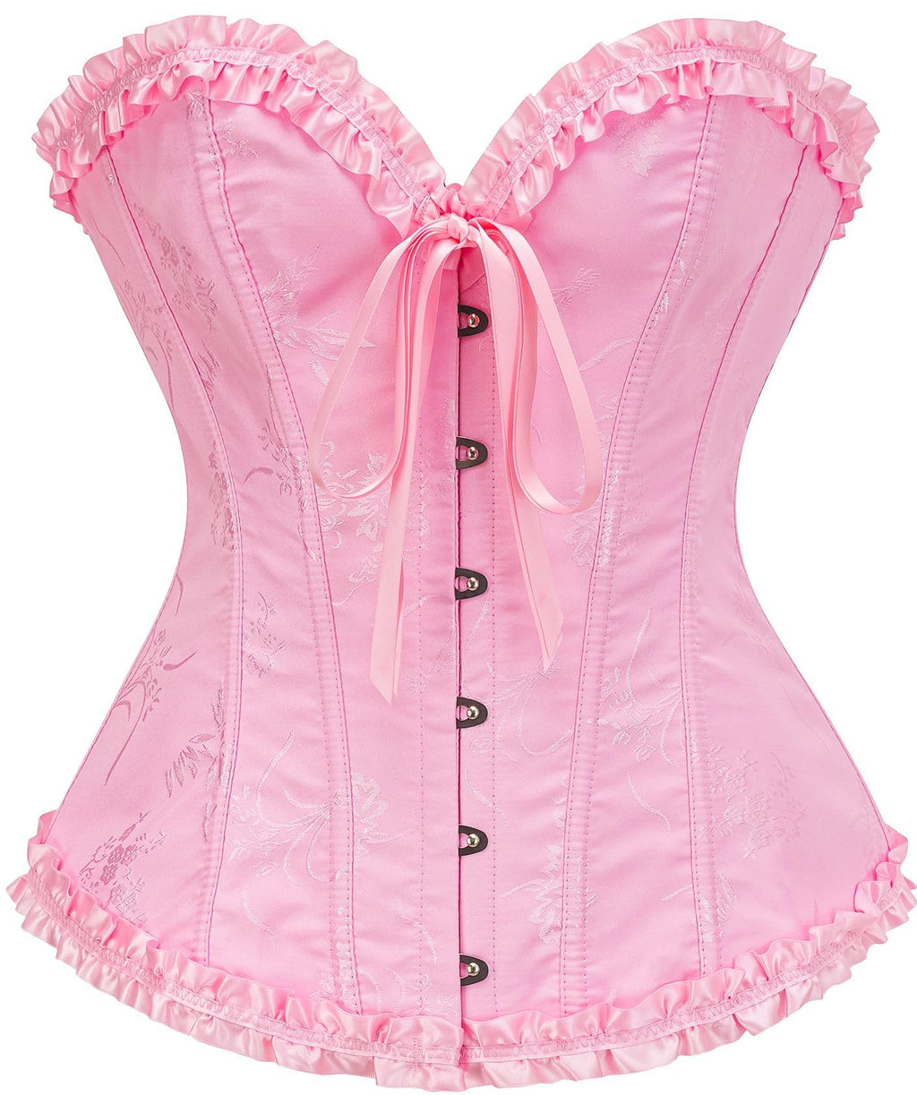 Bustier Corset Top for Women | Overbust Lace Up Waist Cincher Shapewear Lingerie