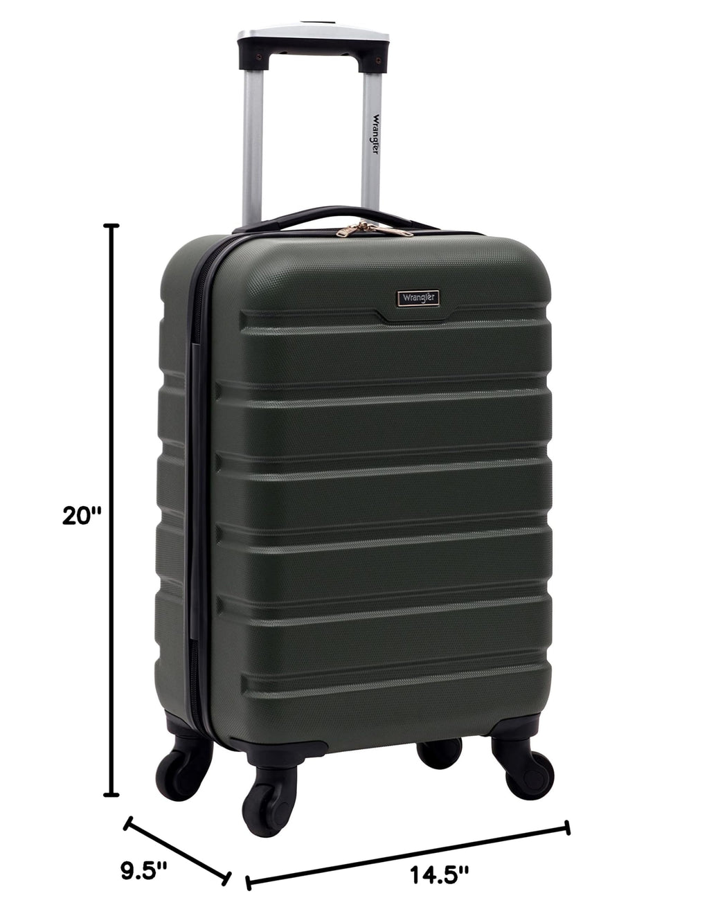 Wrangler 22" Hardside Spinner Carry-On Luggage, Charcoal