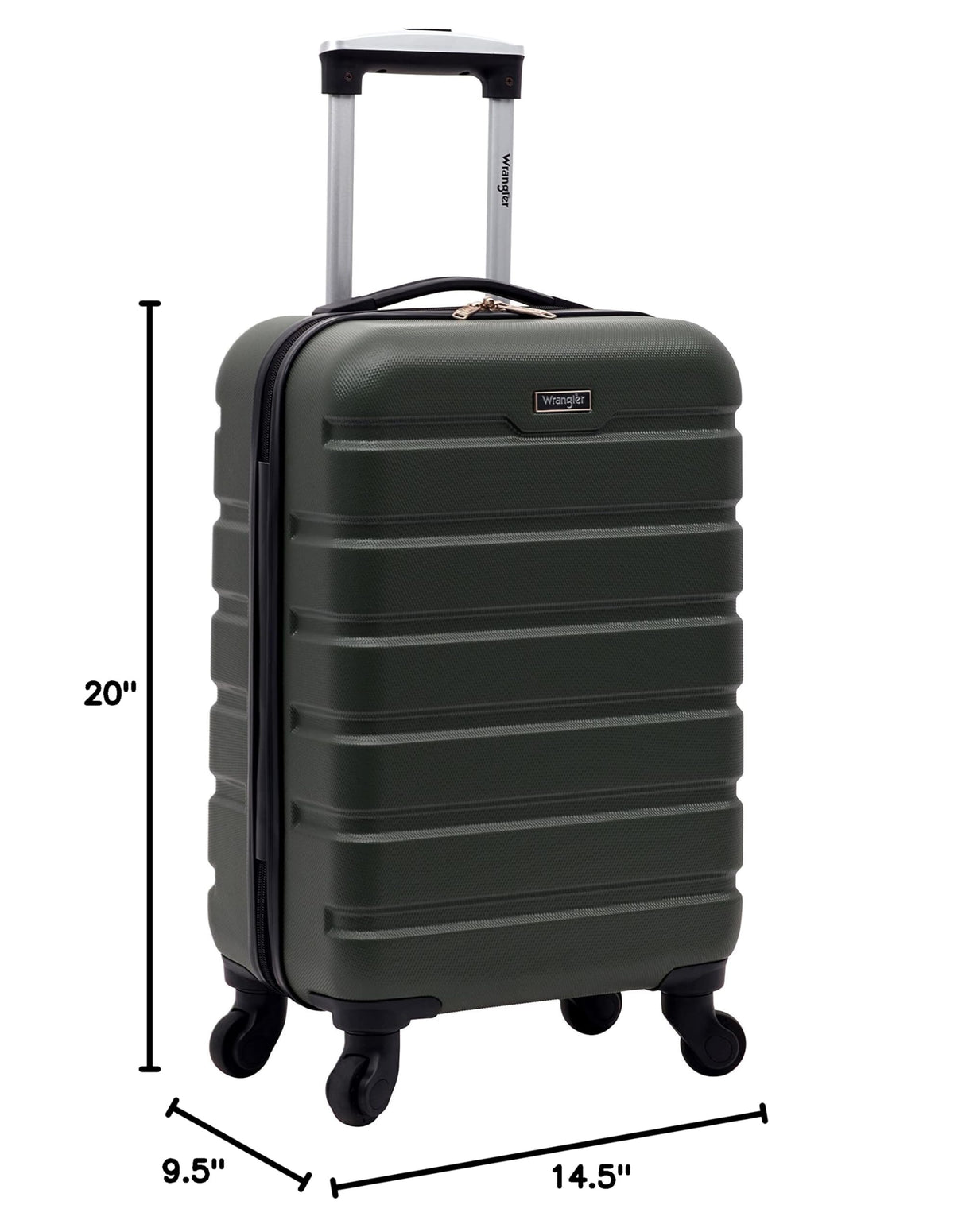 Wrangler 22" Hardside Spinner Carry-On Luggage, Charcoal