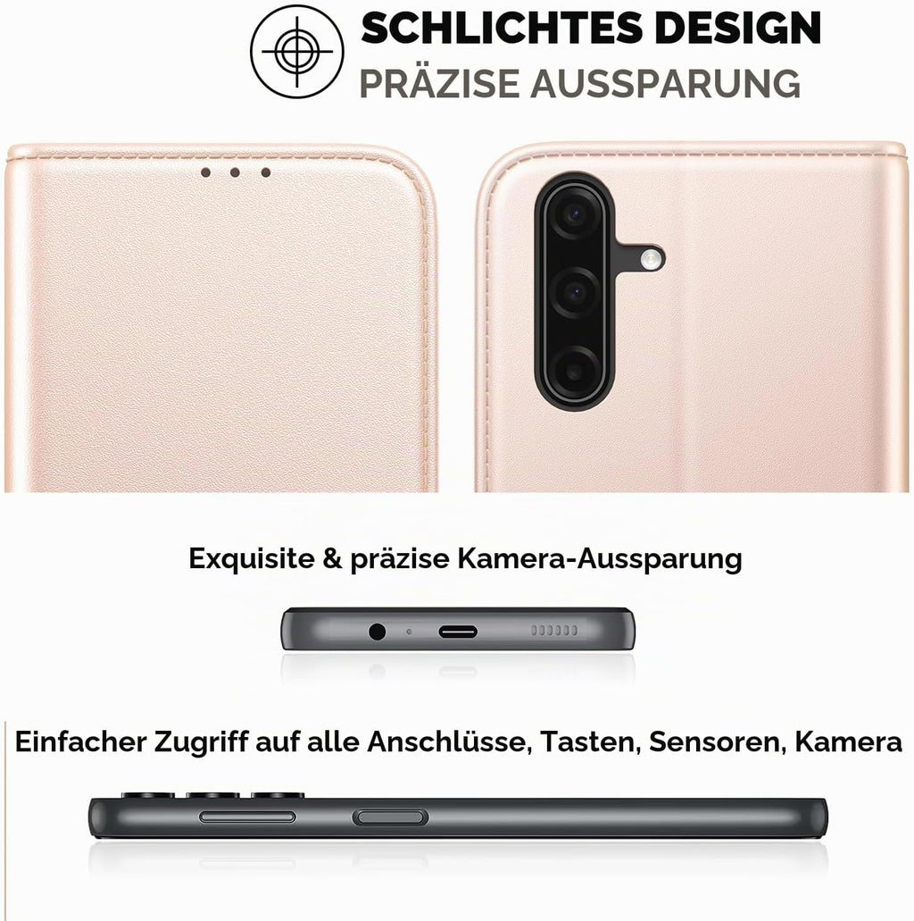 Peakally Handyhülle für Samsung Galaxy A17 5G Hülle [Mit 1 Stück Panzer Schutz Glas] [Premium PU Leder] [RFID-Blockierung] [Kartenfach] Klapphülle kompatibel mit Galaxy A17 5G / 4G - Grün