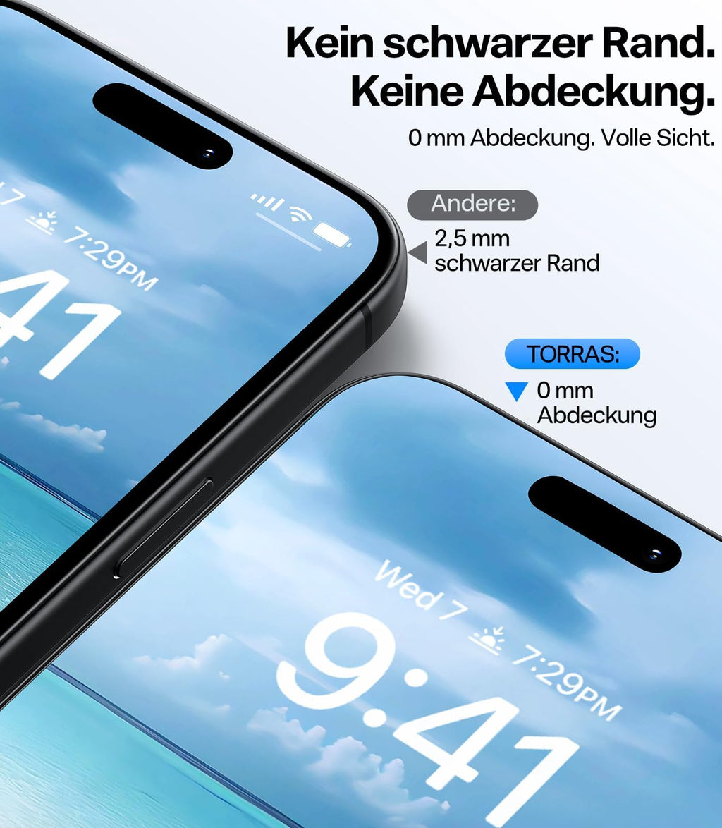 TORRAS für iPhone 18 Pro 9H+ Kratzfest Kameraschutz HD-Klares, Grau