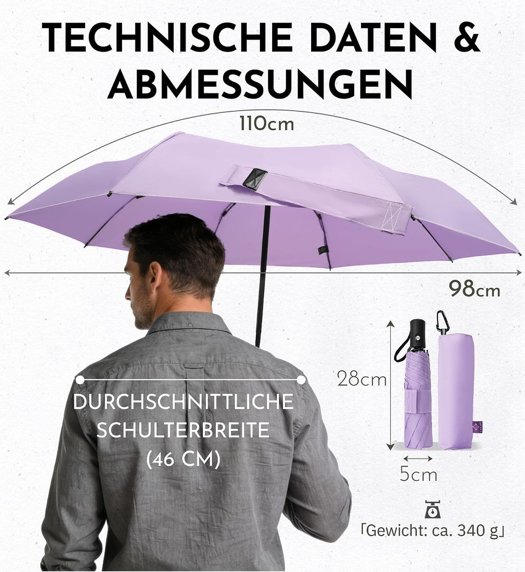 LILAC Regenschirm Klein Stabil Windfest