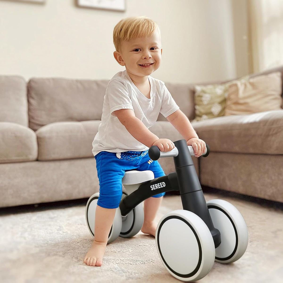 SEREED Baby Balance Bike for 1 Year Old Boy Girl, First Birthday Gift Toy