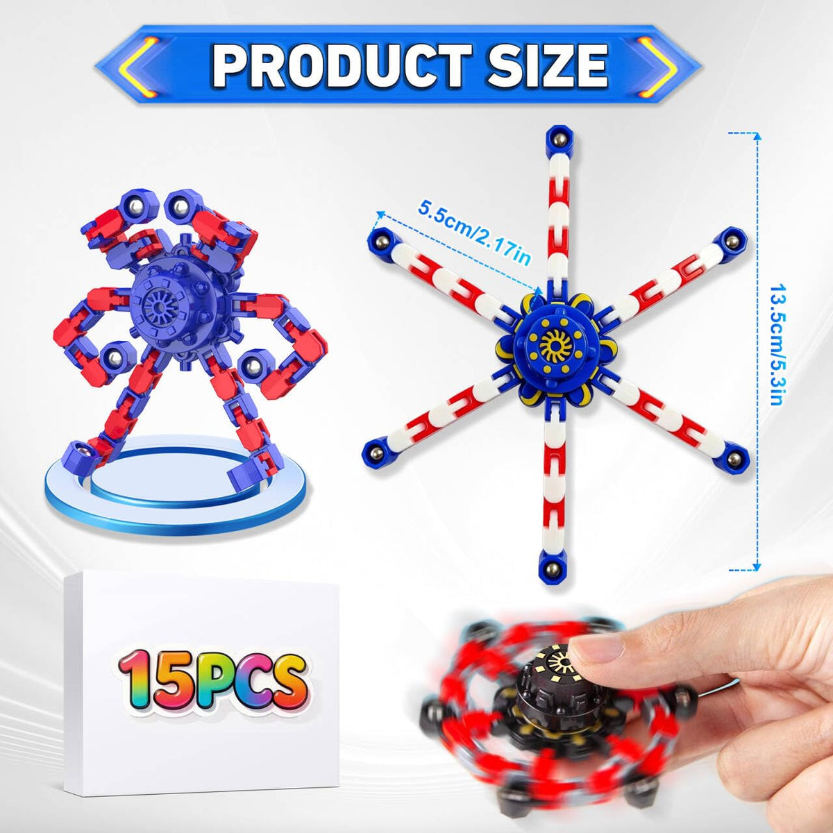 Transformable Fidget Spinners,30PCS Funny Sensory Fidget Toys for Kids