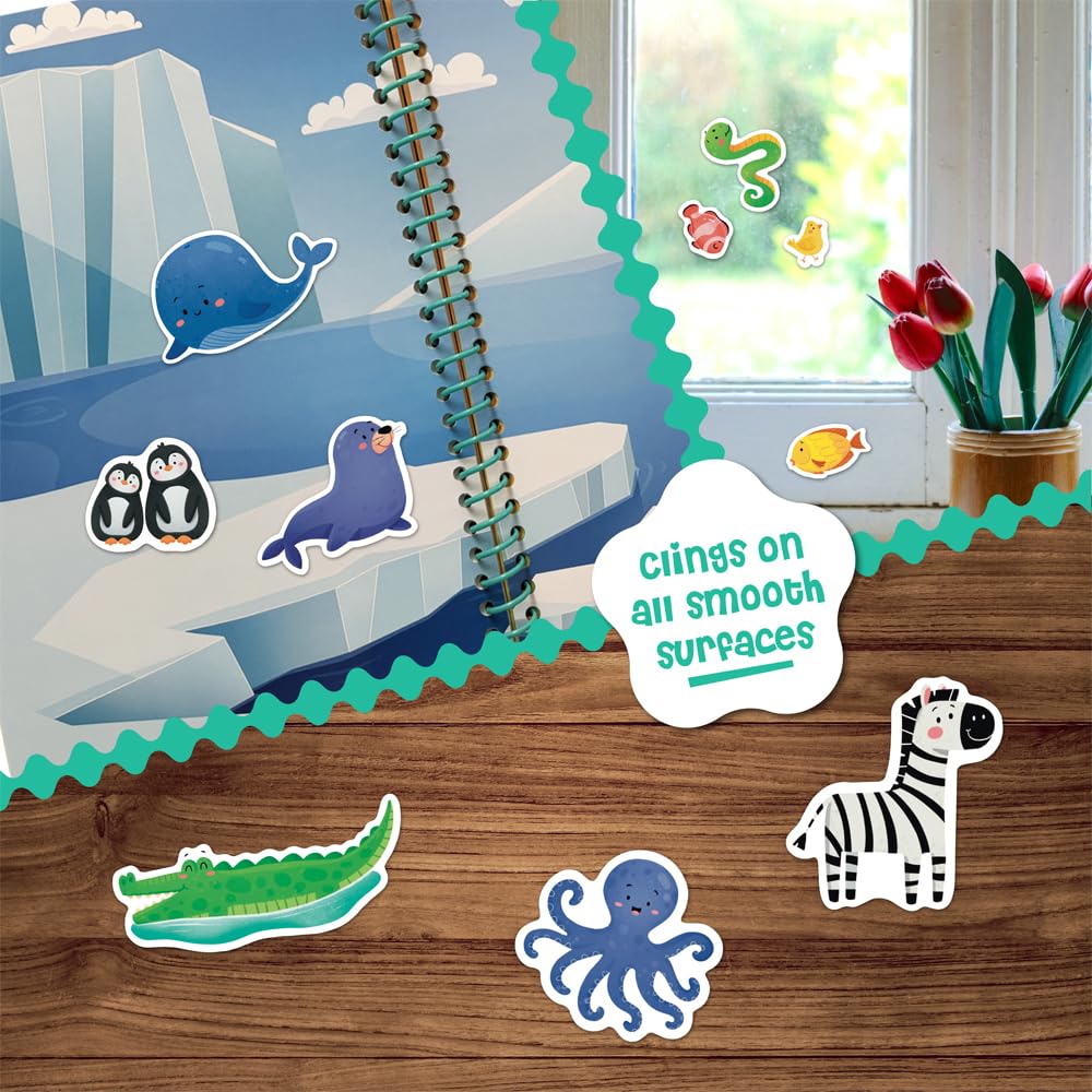 Stick4Ever Jelly Sticker Book® - for Kids - Waterproof, Easy to Clean Reusable Sticker Book for Toddlers- Reusable Road Trip Activities for Kids - Stocking Stuffers for Toddlers (Farm)