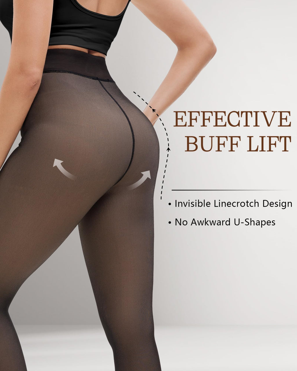HONGTEYA 2 Pairs Fleece Lined Tights Women - Warm Sheer Pantyhose Fake Translucent Tights Winter Thermal Leggings