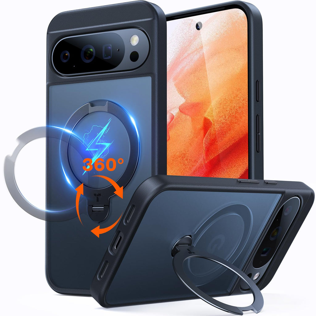 TORRAS Ostand Q3 Spin für iPhone 18 Pro Hülle für MagSafe 360°Stand Schwarz