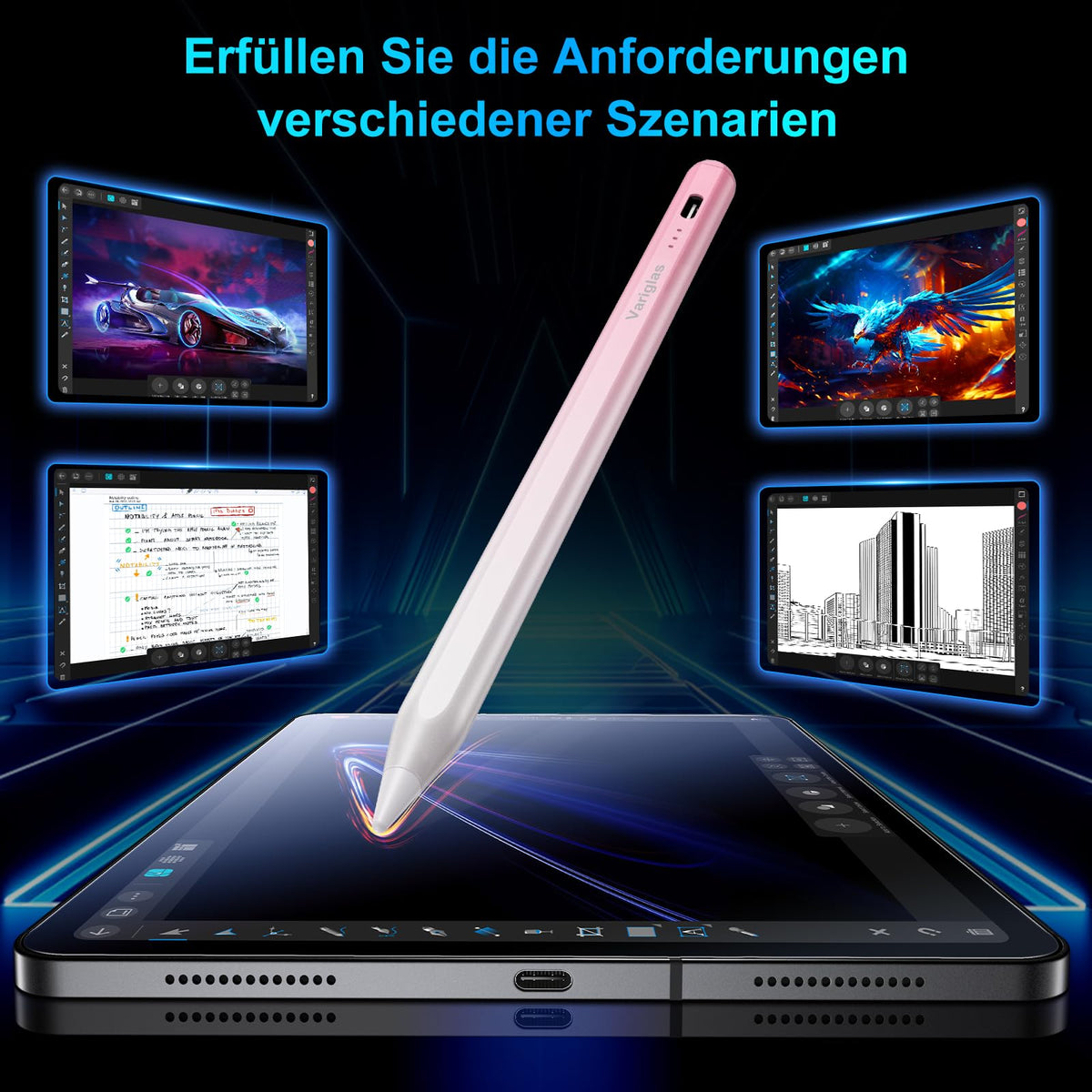 Stift für iPad, (2018-2025) Pencil 2nd Generation für Apple mit Schnellladeleistung Palm Rejection und Neigungssensitivität Stylus für i Pad 6-10, i Pad Pro 13''/12,9''/11'', Mini 6/5, Air 5/4/3