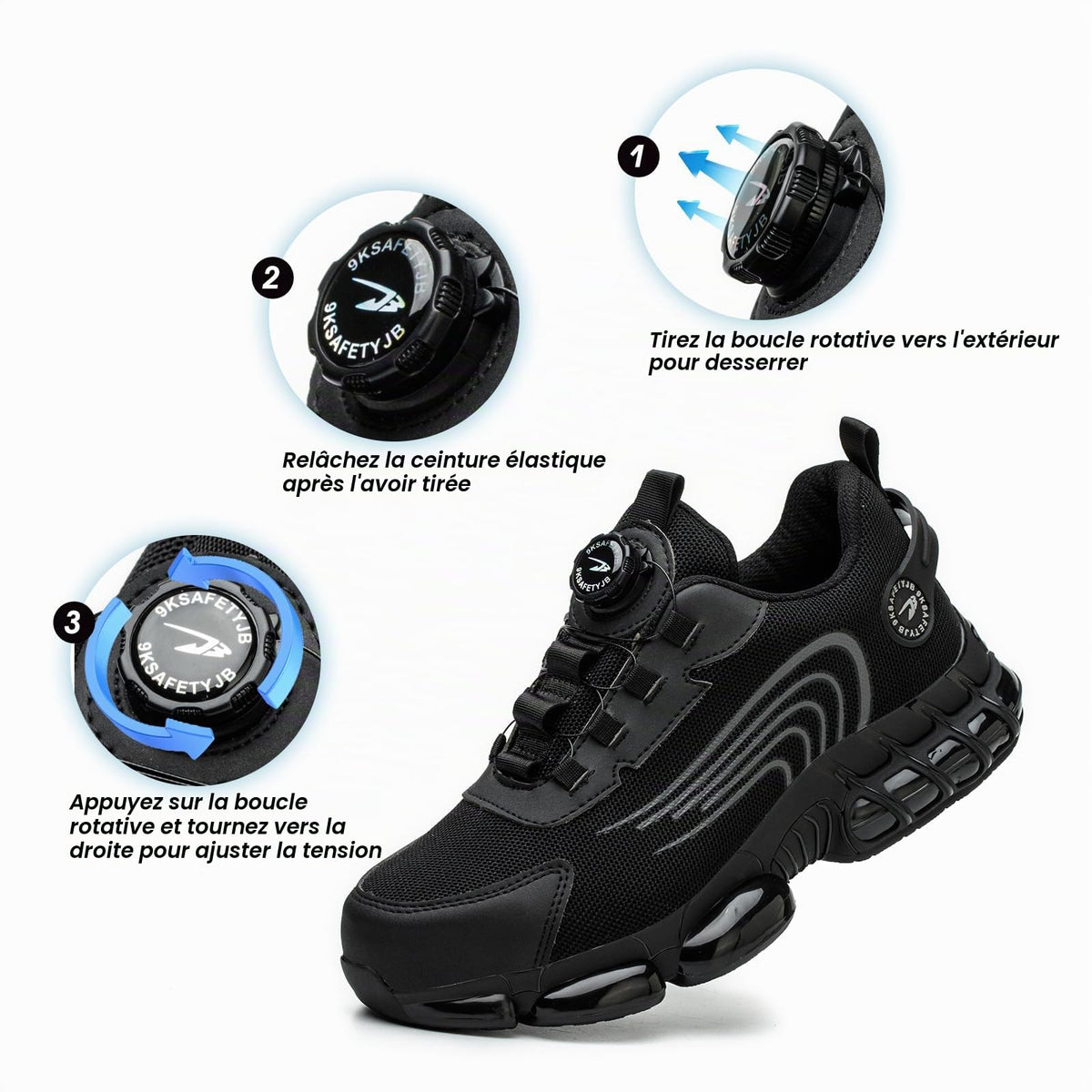 Chaussures de Sécurité Hommes Femmes Basket Respirante Antidérapante Légère Travail avec Embout en Acier 36-46 EU