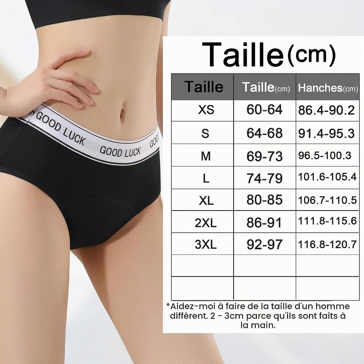 Culotte Menstruelle Absorbante Coton Menstruation Protection Périodique Hygiénique Flux léger à abondant Culotte de Règles