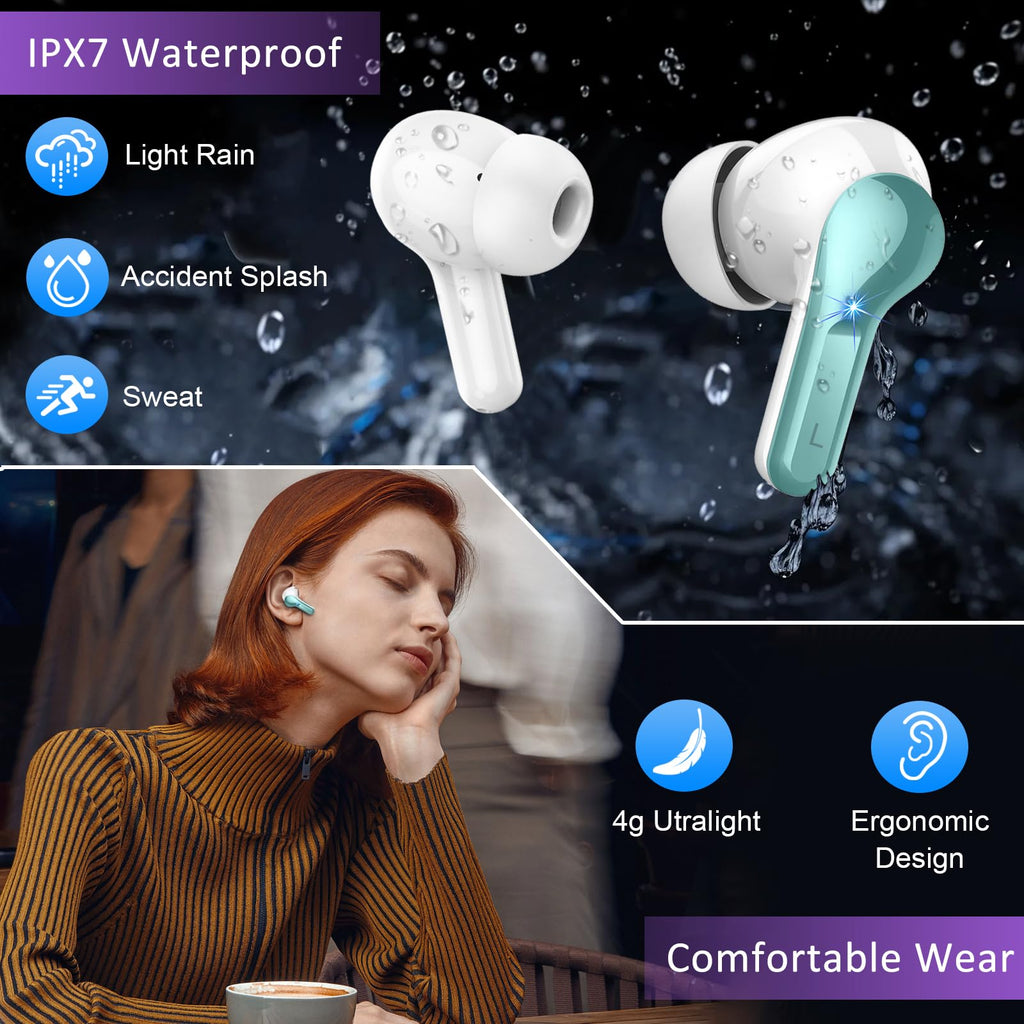 2026 Kopfhörer Kabellos Bluetooth 5.4 Kopfhörer, 6D-Stereo Ohrhörer in Ear