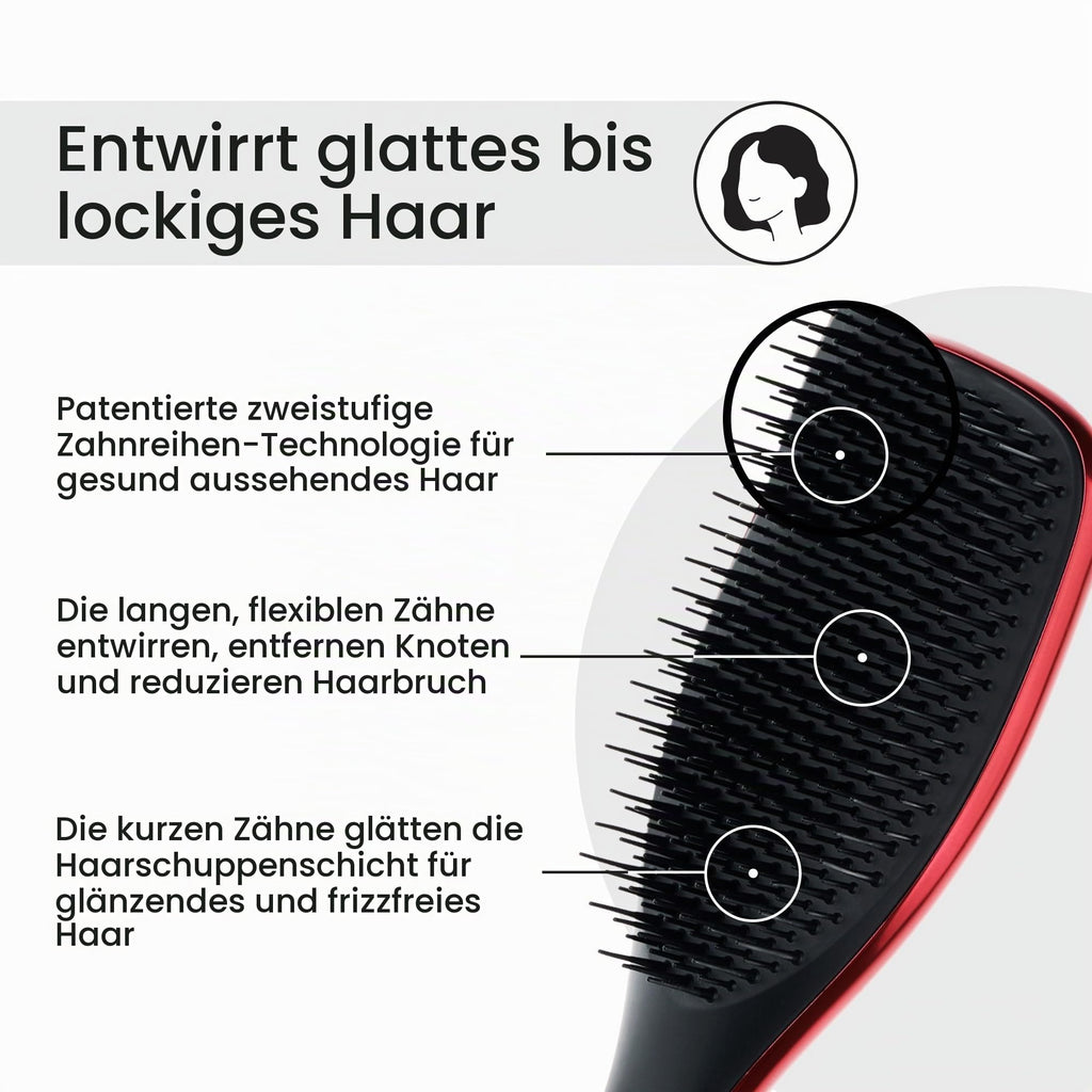 Tangle Teezer Ultimate Detangler Haarbürste – Nasses & Trockenes Haar – Entwirrungsbürste für Alle Haartypen – Zweistufige Borsten Reduzieren Haarbruch & Knoten – Champagner Gold mit Chrom-Finish