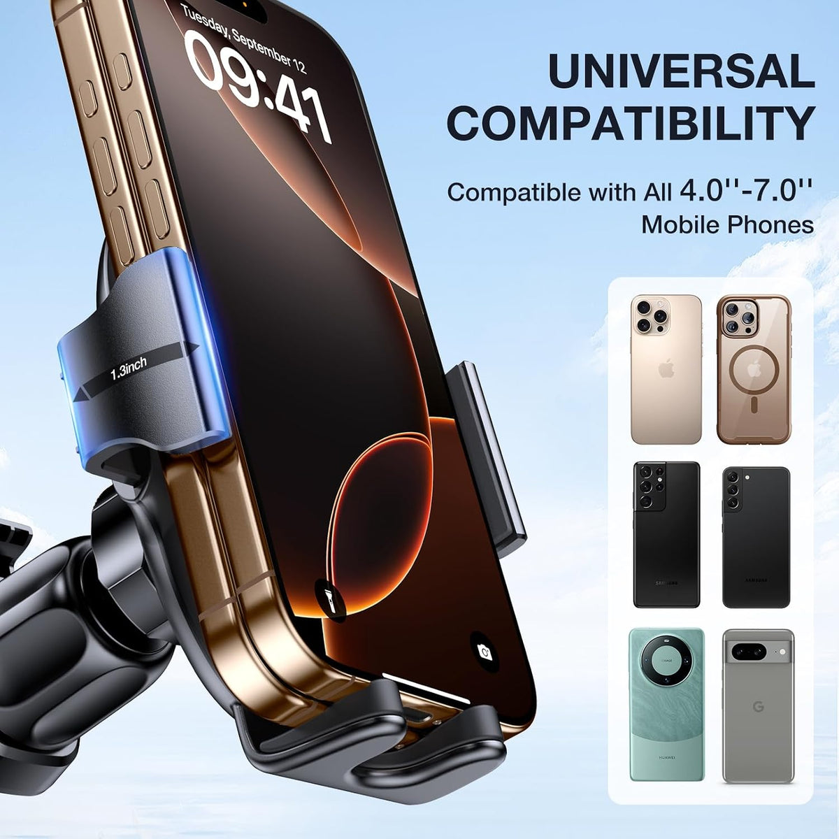 Miracase [2026 Upgraded Handyhalterung Auto Handy Halterung,Universal Car Phone Holder[Stärkste Saugnapf & Lüftungshaken] 360° Drehbar kfz autohalterung Lautsprecher für iPhone Samsung Galaxy Google