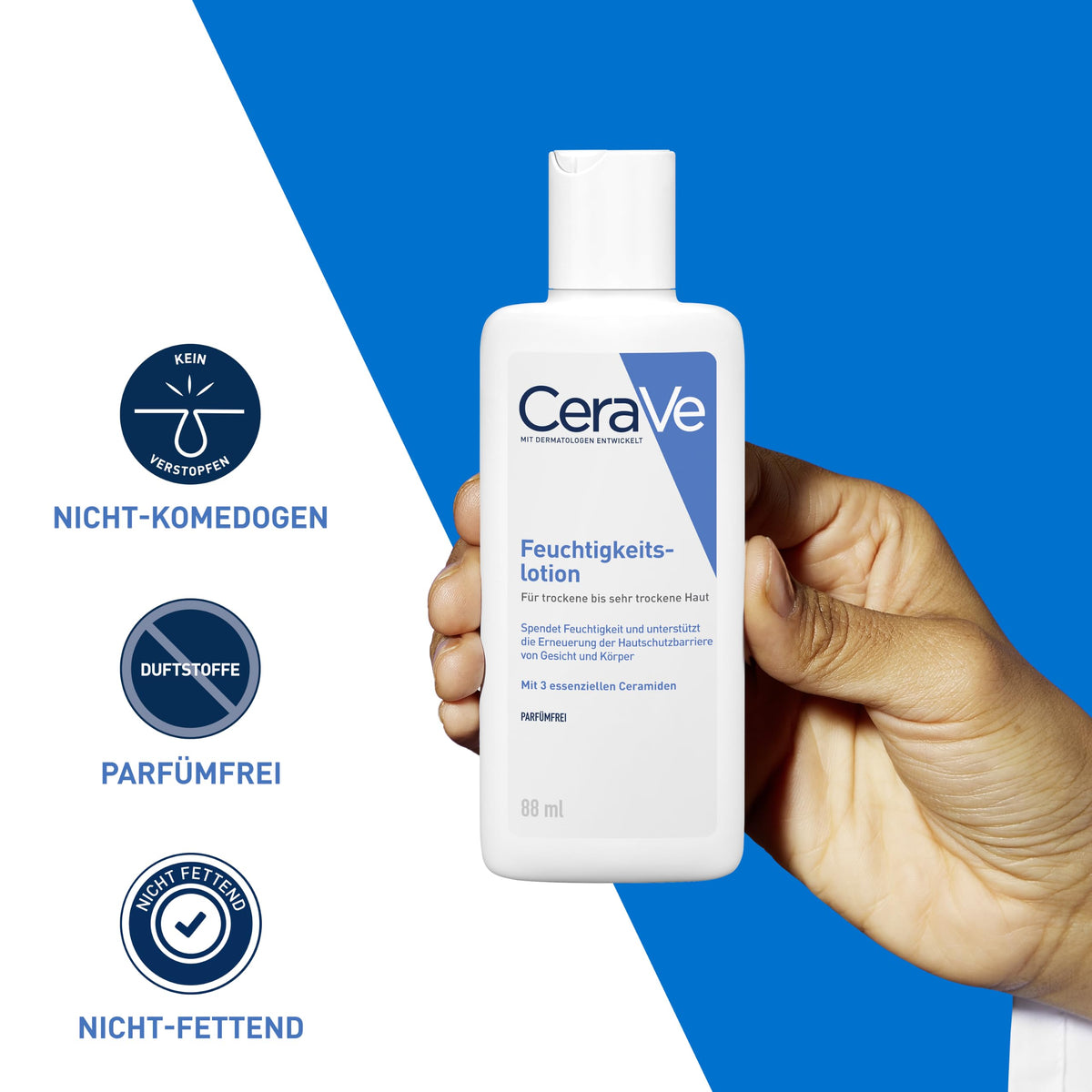 CeraVe Feuchtigkeitslotion für trockene Haut, Körper & Gesicht