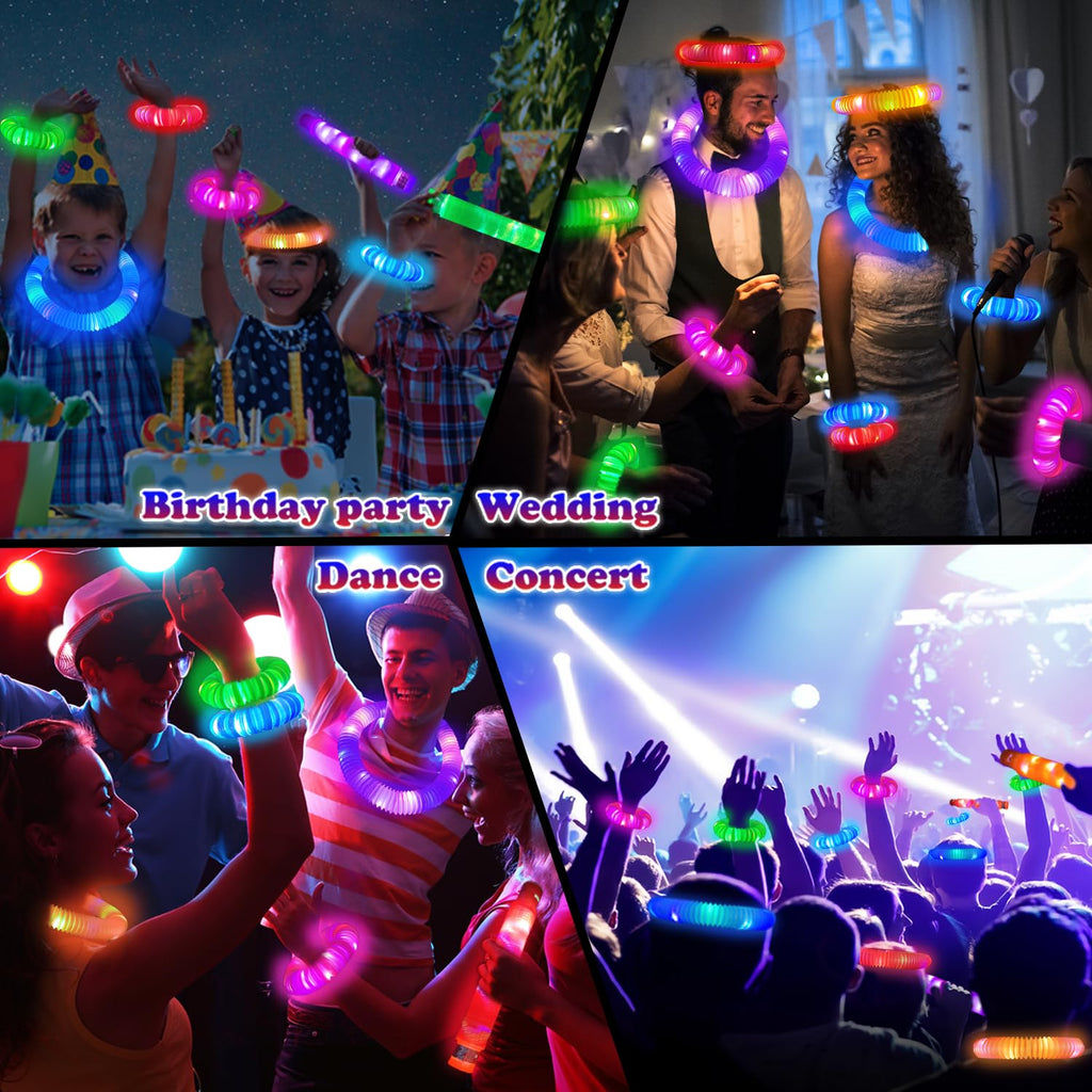 Bulk Glow Sticks Halloween Party Favors 96 PCS,Light up Pop Tubes for Kids