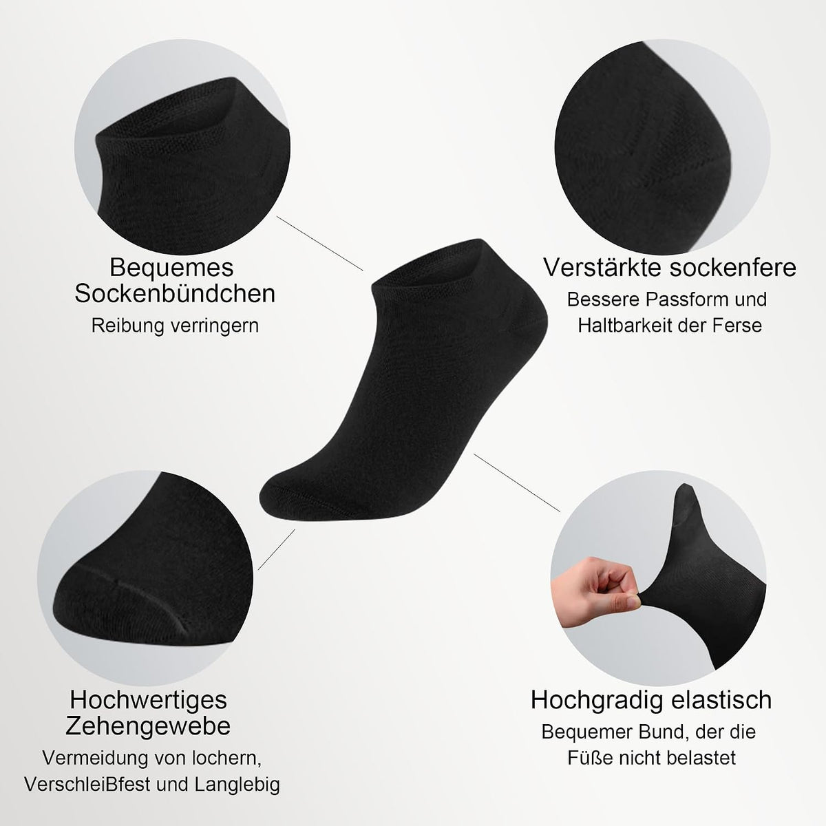 Chaussettes Basses Homme Femme lot de 12 Paires Socquette Sport Coton Socquettes Respirant Courtes Chaussette Femme Coton Courtes Bassese