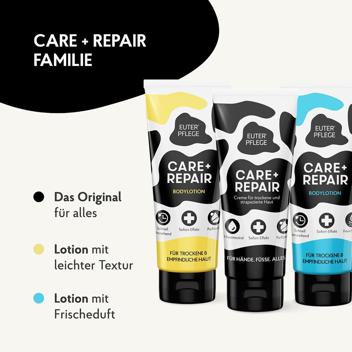 EUTERPFLEGE Care + Repair Pflegecreme, für trockene Haut, 400ml, parfümfrei